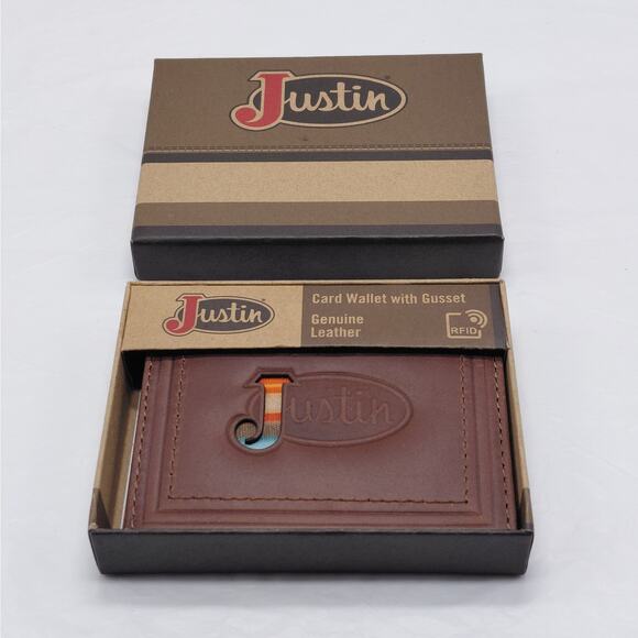 Justin Boots | Bags | Justin Genuine Leather Card Wallet With Gusset ...